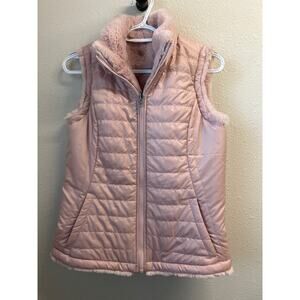 Nicole Miller Super-soft Faux Fur Women’s Reversible Zip Up Pink Vest size XS